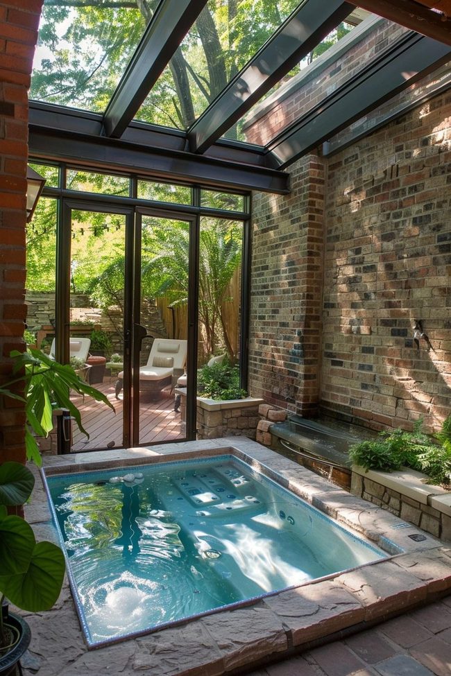 Covered Patio Hot Tub Room
