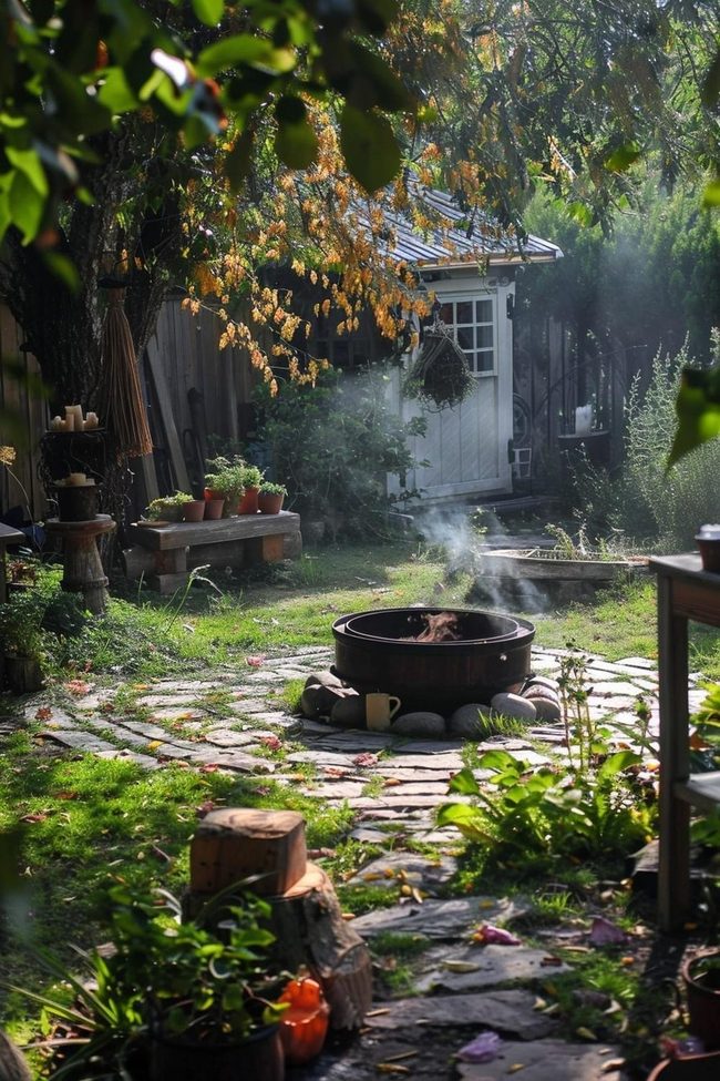 Smoky Backyard Fire Gathering