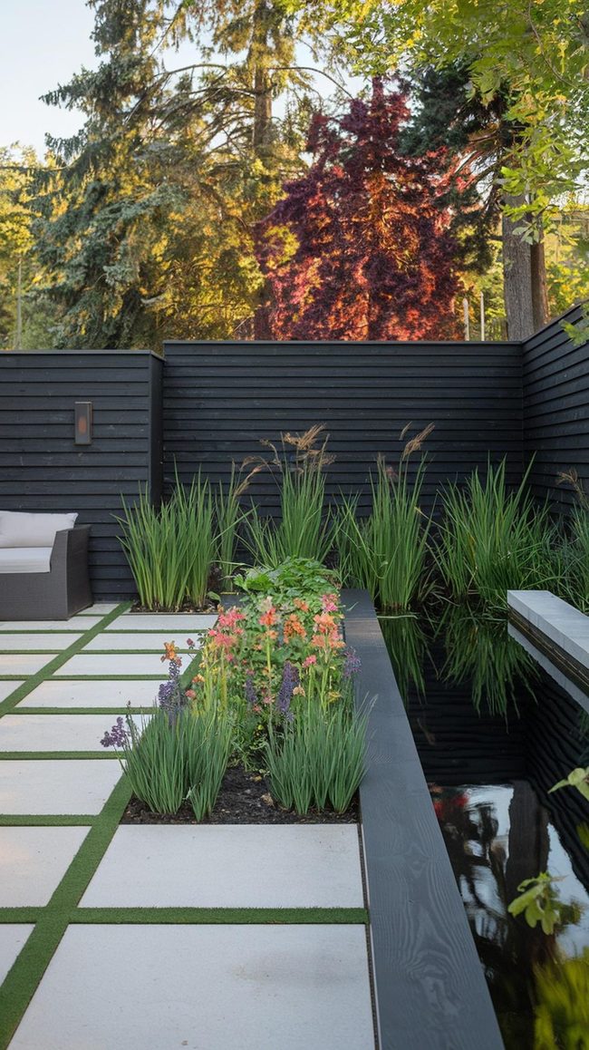 Deep Timber Fence Yard Contrast