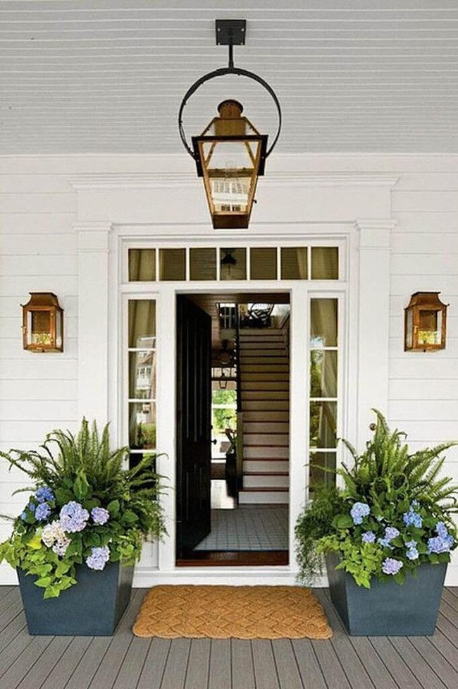 Purple Blooms Frame White Entrance