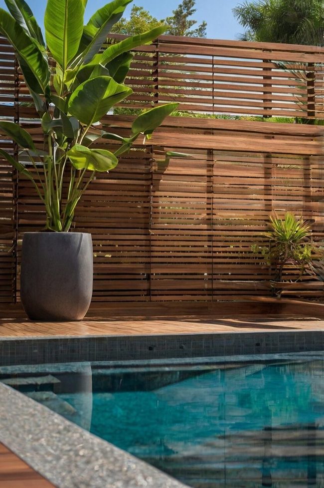 Weathered Steel Pool Screens