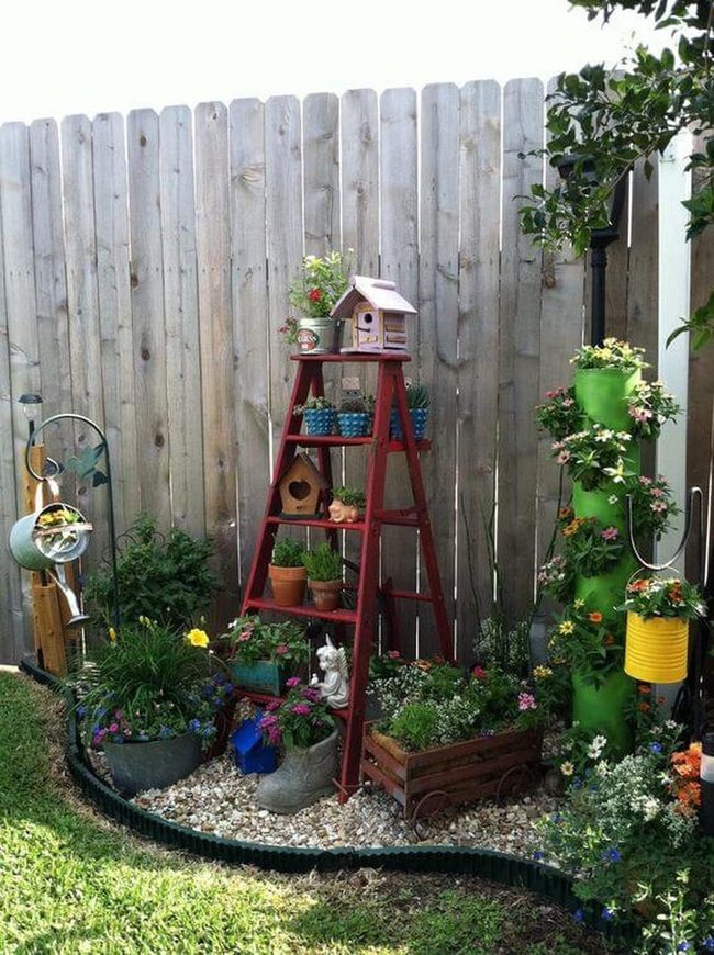 Ladder Tower Of Blooming Containers