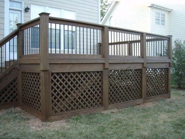 Matched Wood Lattice Panels Underneath
