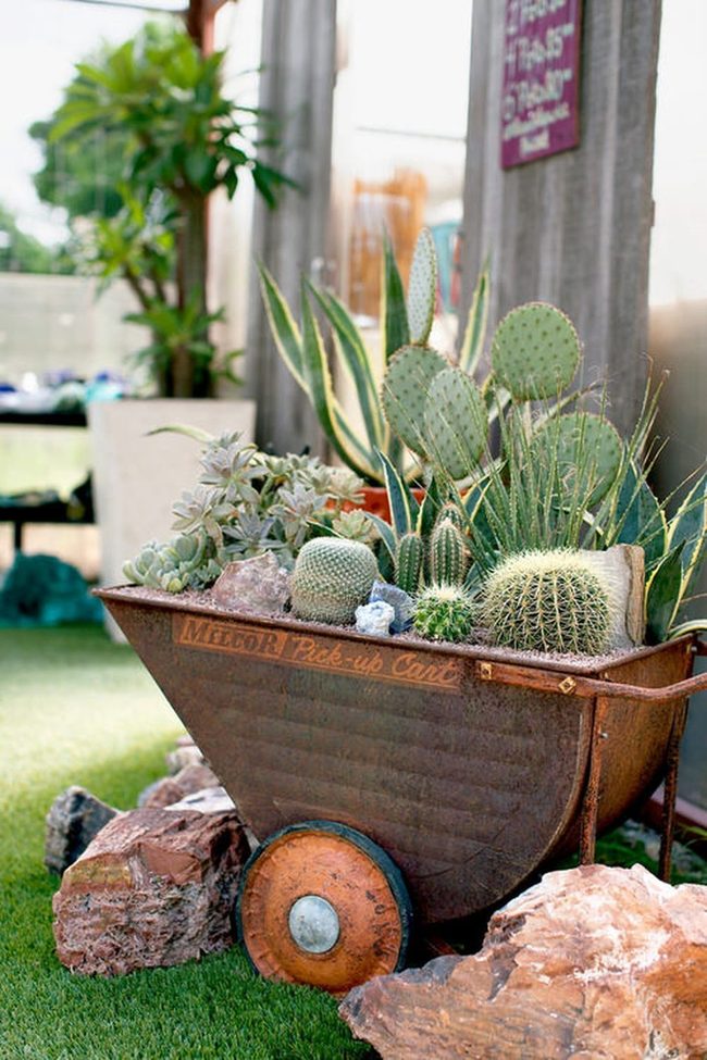 Vintage Cart Succulent Garden
