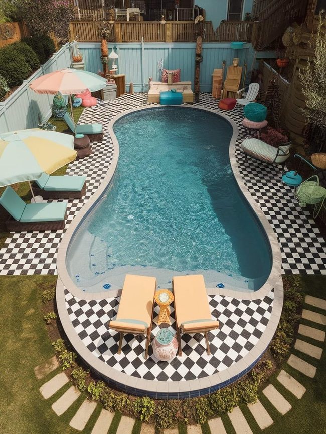 Weatherproof Sculptures Frame Pool Deck