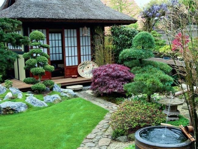 Stone Pathways Through Zen Garden