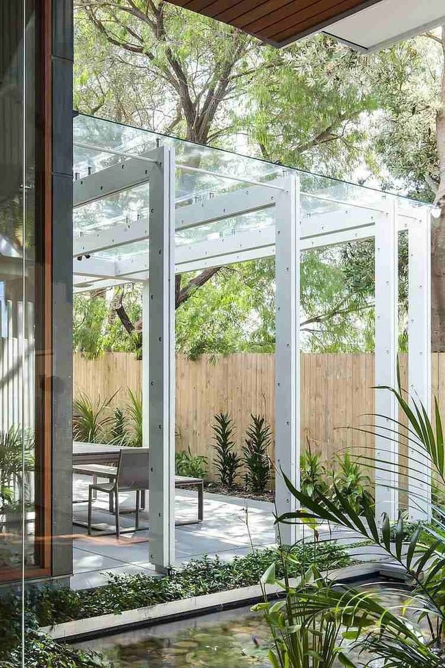 Transparent Glass Pergolas Modern Sunlight