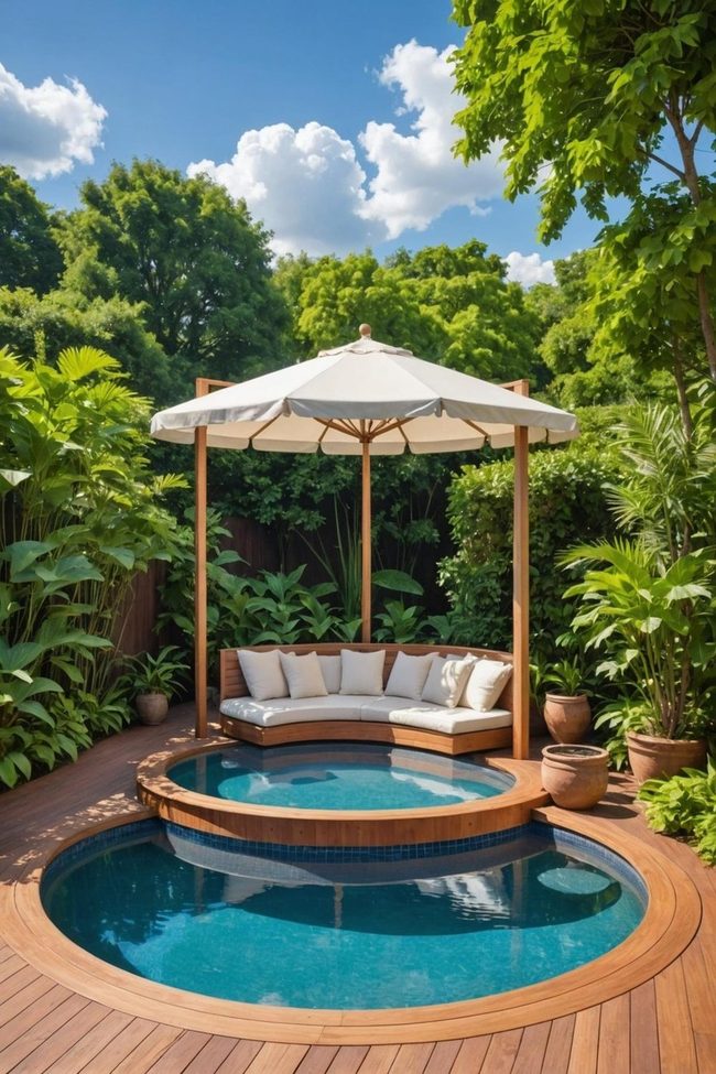 Built-In Daybed Deck by the Pool