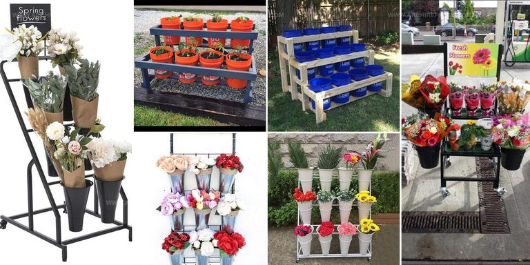 1177538 Bucket Flower Display Stand Ideas