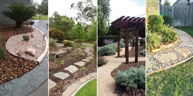 9783350 Rock And Mulch Front Yard Landscaping