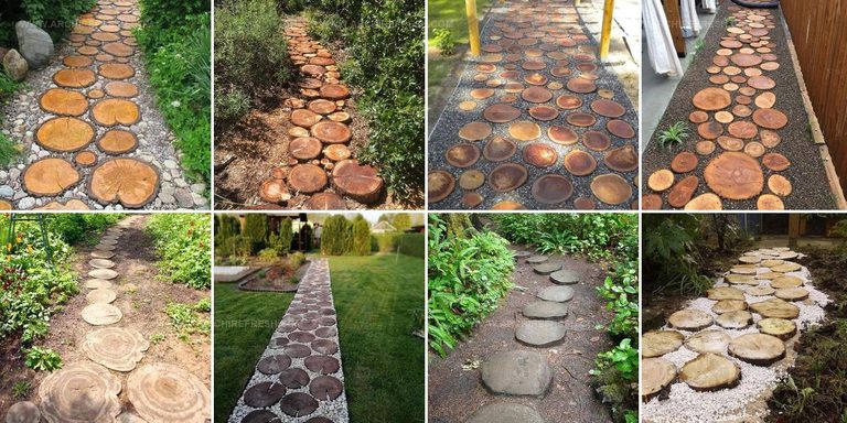 7389431 Tree Slice Garden Path Ideas