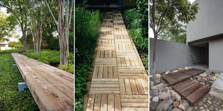7360380 Wooden Garden Path Ideas