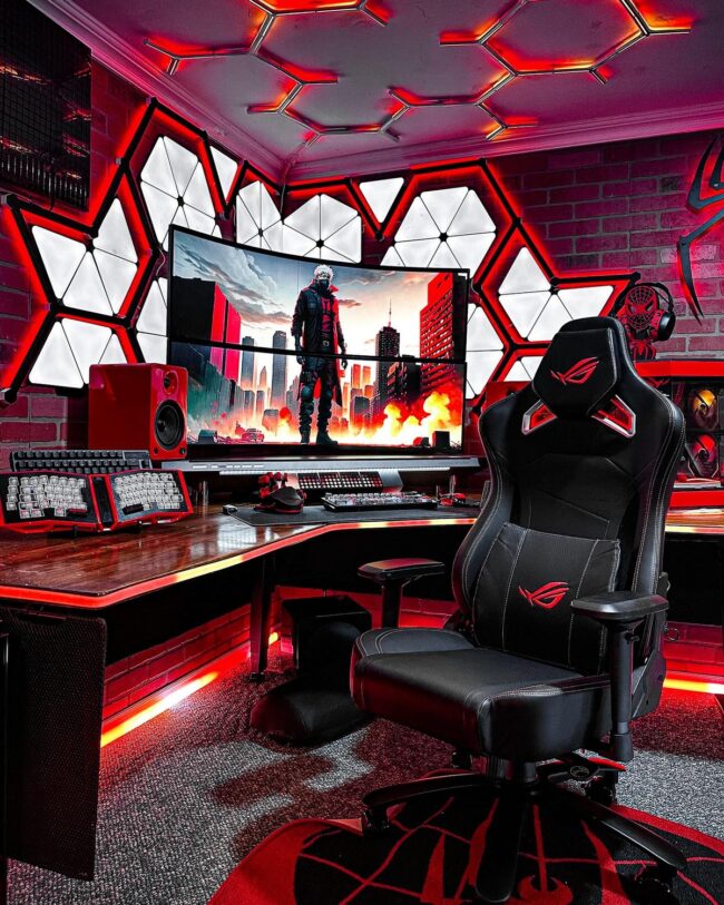 Neon Noir Gaming Room
