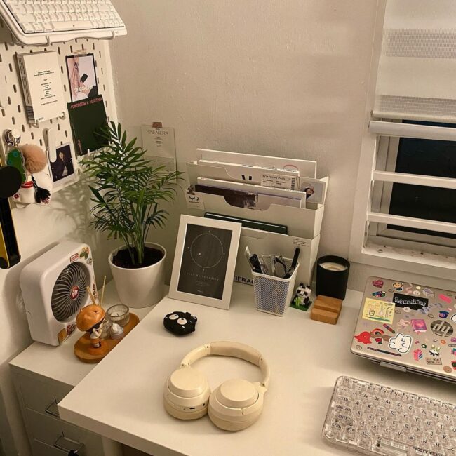 Compact and Practical Study Desk Setup
