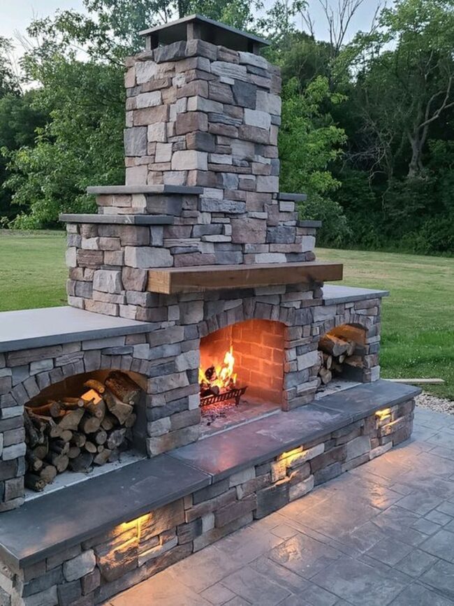 Classic Stone Fireplace with Traditional Appeal