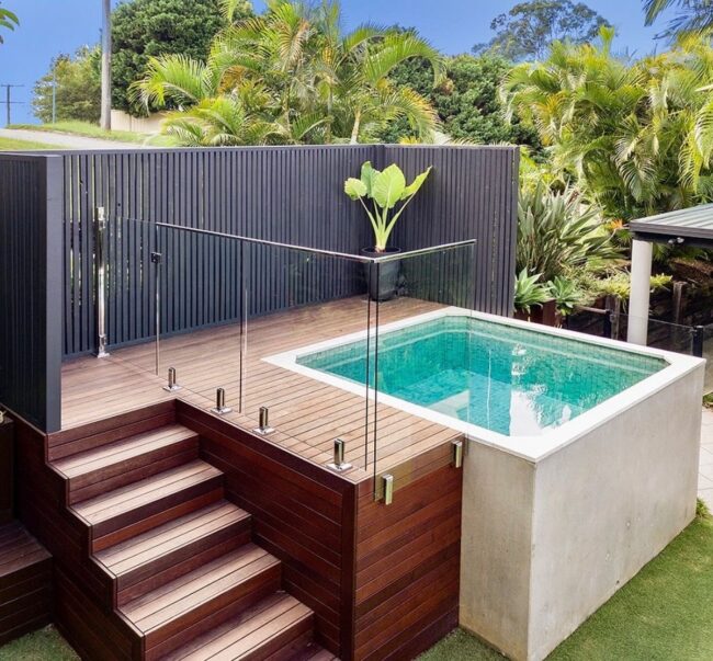 Contemporary Wood and Glass Fusion