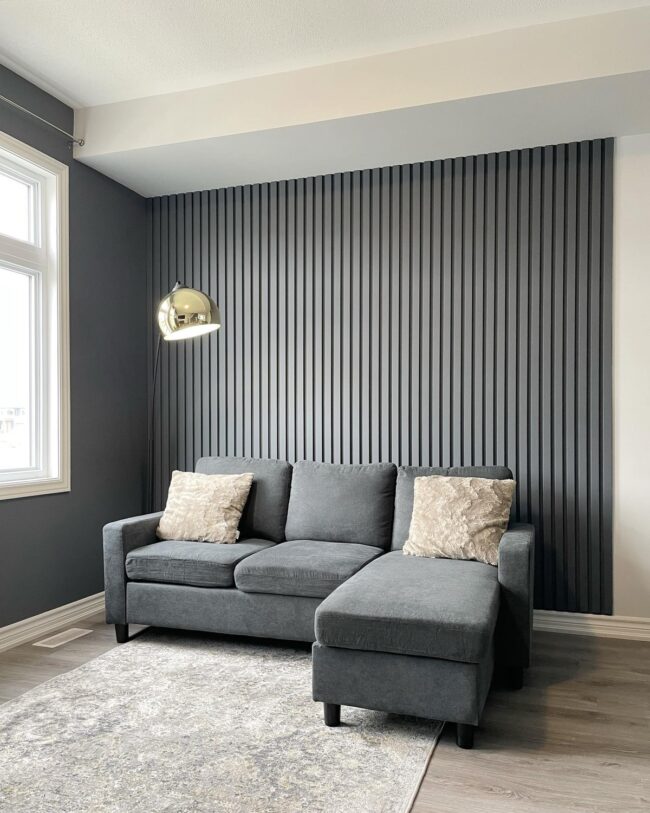 Chic Gray Statement Wall Design