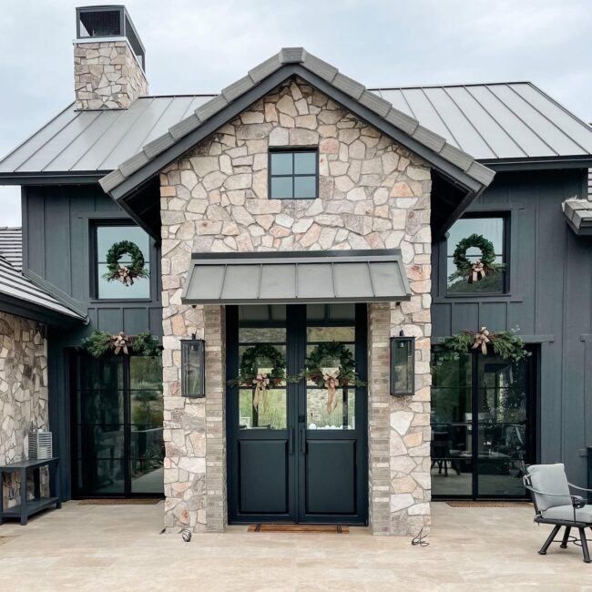 Stone and Black Modern Farmhouse