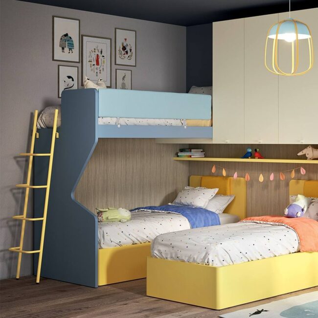 Pastel Loft Bed with Storage