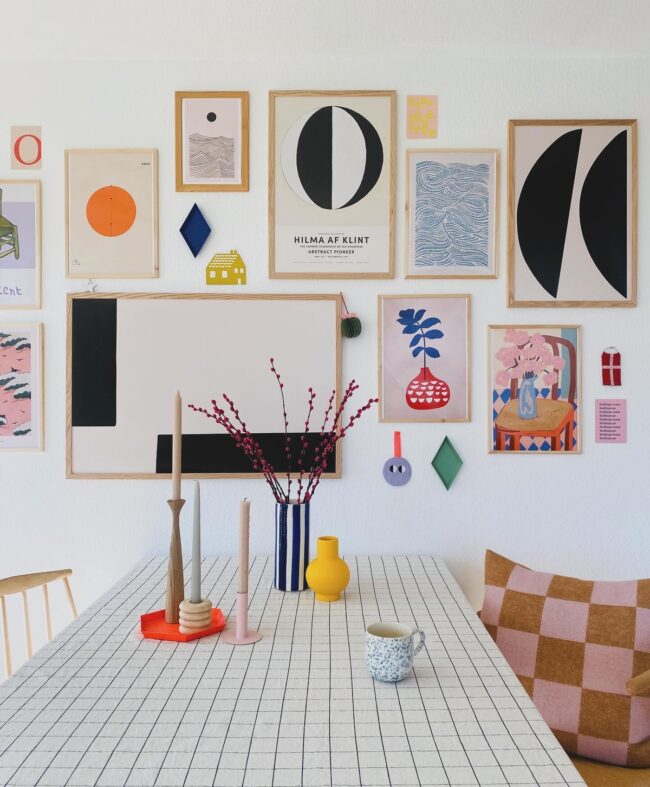 Expressive Gallery Wall for Dining Rooms