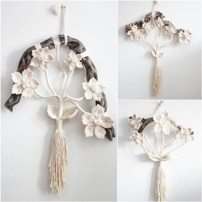 Driftwood Floral Art Exuding Delicate Beauty