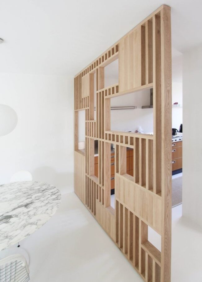 Cubist-Inspired Open Shelving