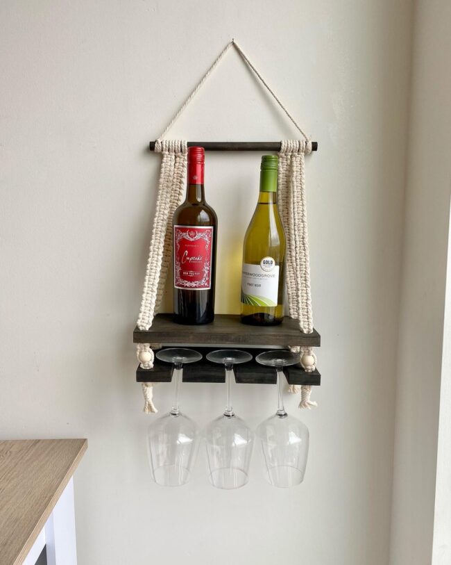 Boho Macramé Hanging Shelf