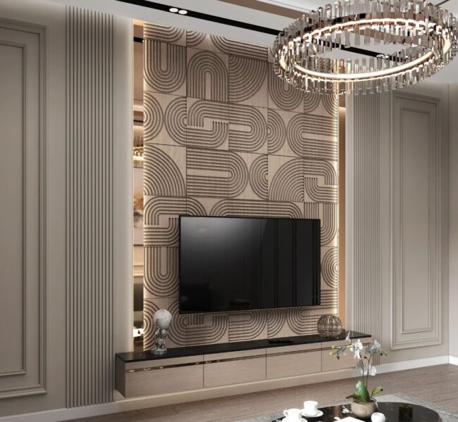 Geometric Textured Accent Wall