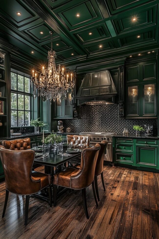 Rich Emerald Kitchen Design Inspiration