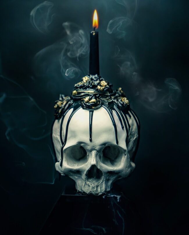Skull-Shaped Candle Holder