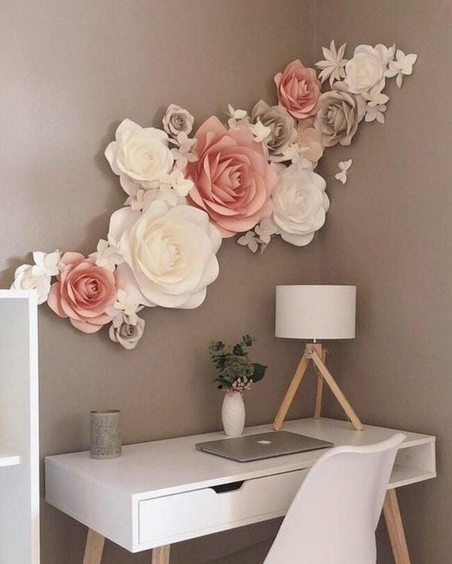 Charming Floral Desk Wall Decor Ideas