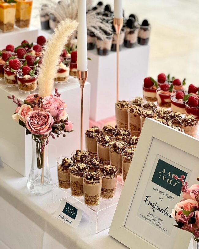 Rose Gold Dessert Display with Flair