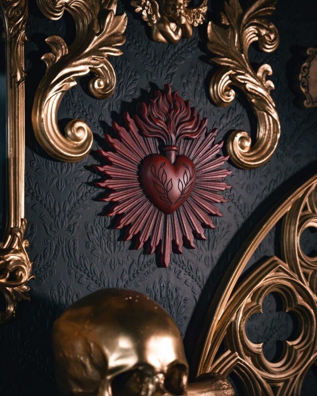 Sacred Heart with Gold Accents