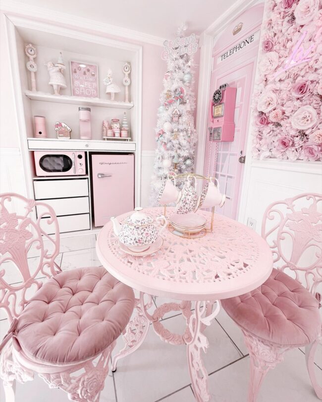 Charming Retro Pink Tea Setup