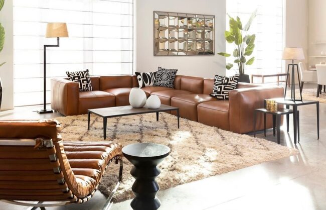 Rich Caramel and Bold Patterns Combined