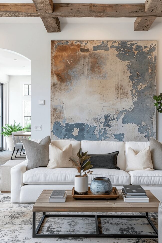 Chic Wall Art with Distressed Paint