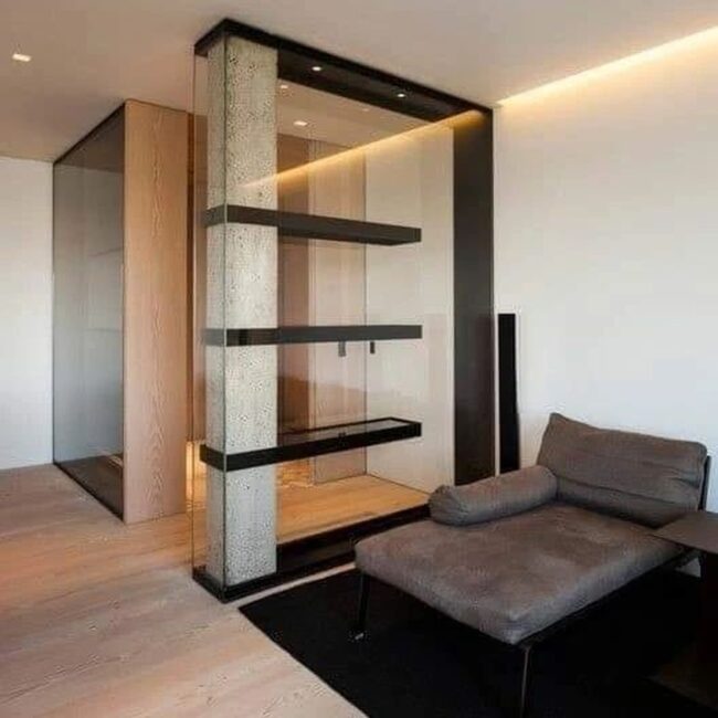 Industrial Style with Integrated Shelving