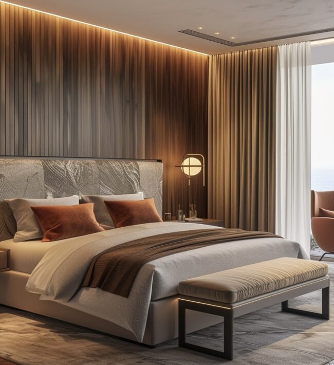 Stunning Vertical Slat Bedroom Design