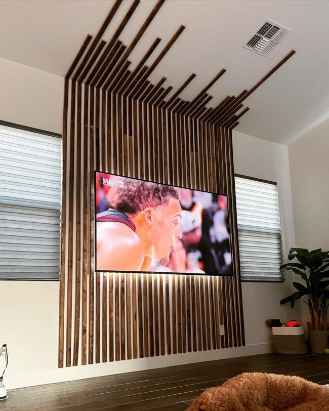 Vertical Line TV Wall Design Inspiration