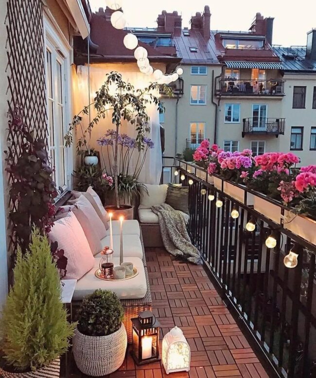 Elegant Evening Balcony Atmosphere