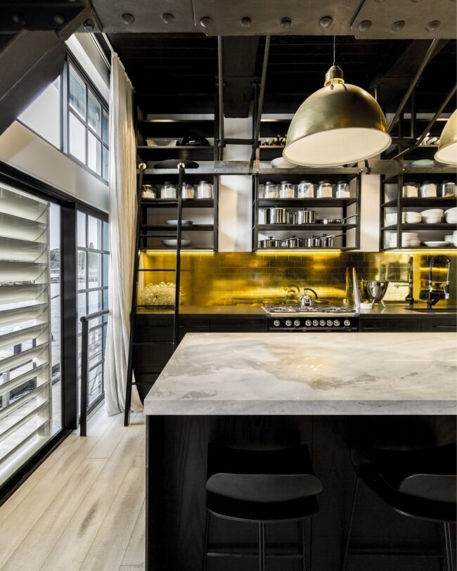 Bold Artistic Industrial Kitchen
