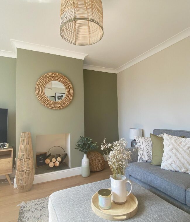 Sage Green Fireplace for Comfort