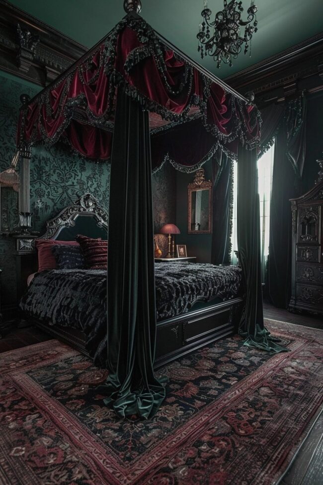 Striking Bedroom Designs with Dark Themes
