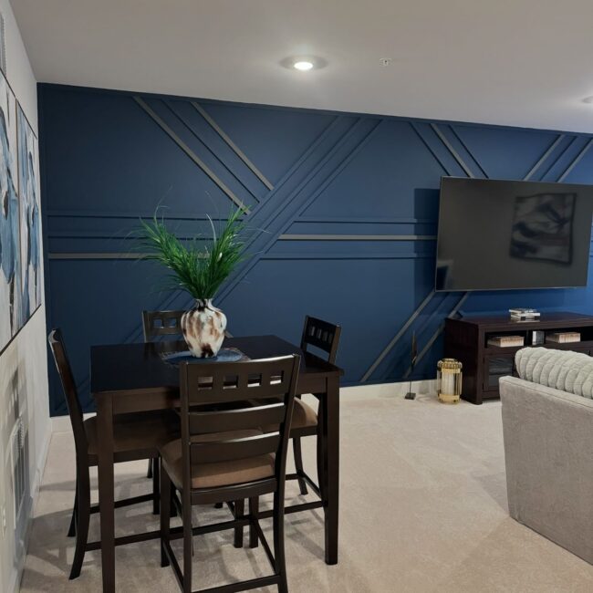 Navy Geometric Wall for Structure